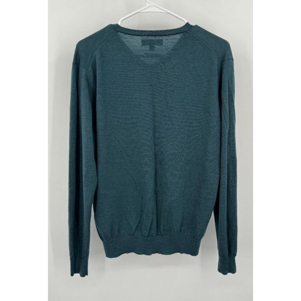 Finshley & Harding Men’s M V-Neck Sweater Wool‎ Green - Picture 4 of 5